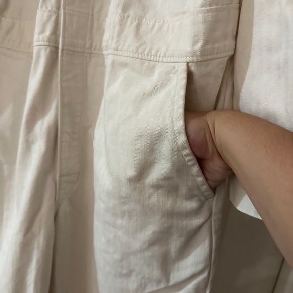 🍷Lee white denim log sleeve jumpsuit size large - Picture 6 of 8